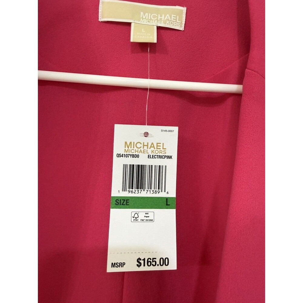 MICHAEL Michael Kors Women's Blazer Pink Cropped Double Breasted NWT  Size Large - Picture 8 of 8